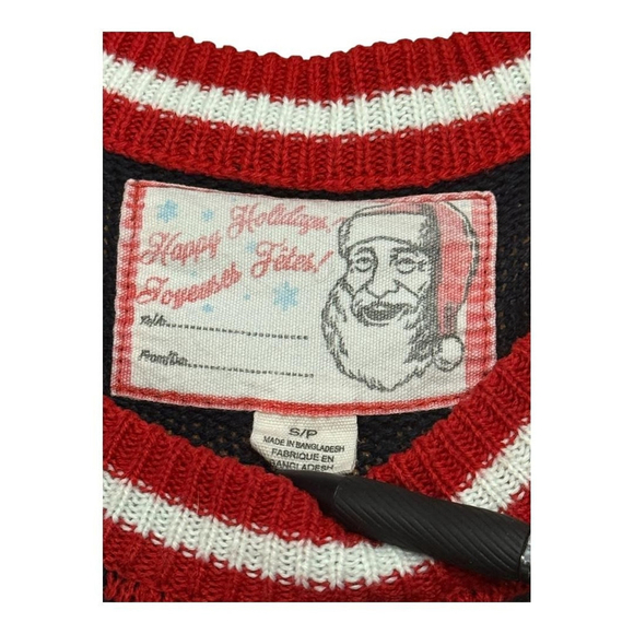 Ugly Christmas Sweater Womens Small Festive Xmas Trees Stockings Pullover - Picture 3 of 8